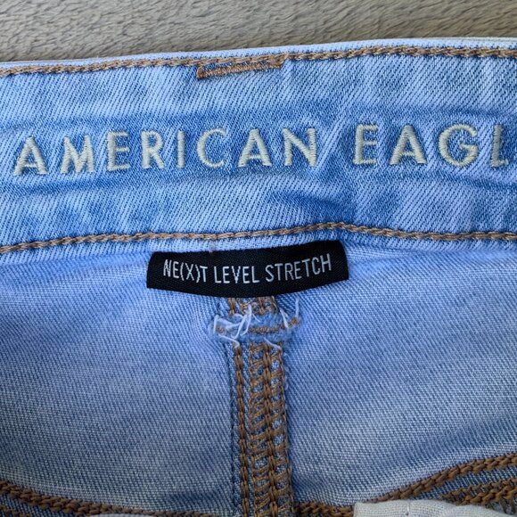 American Eagle Next Level Stretch Button Fly Super Hi-Rise Flare Jeans Sz2 - Picture 13 of 15